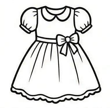 a drawing of a dress with a bow.webp